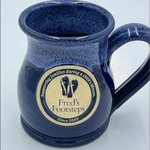 Deneen Pottery Coffee Blue Mug Cup Fred's Footsteps